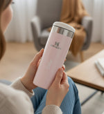 Çiftlere Özel Rose Quartz & Gri The AeroLight™ Transit Mug Stanley Termos 0,47 L Hediye Seti