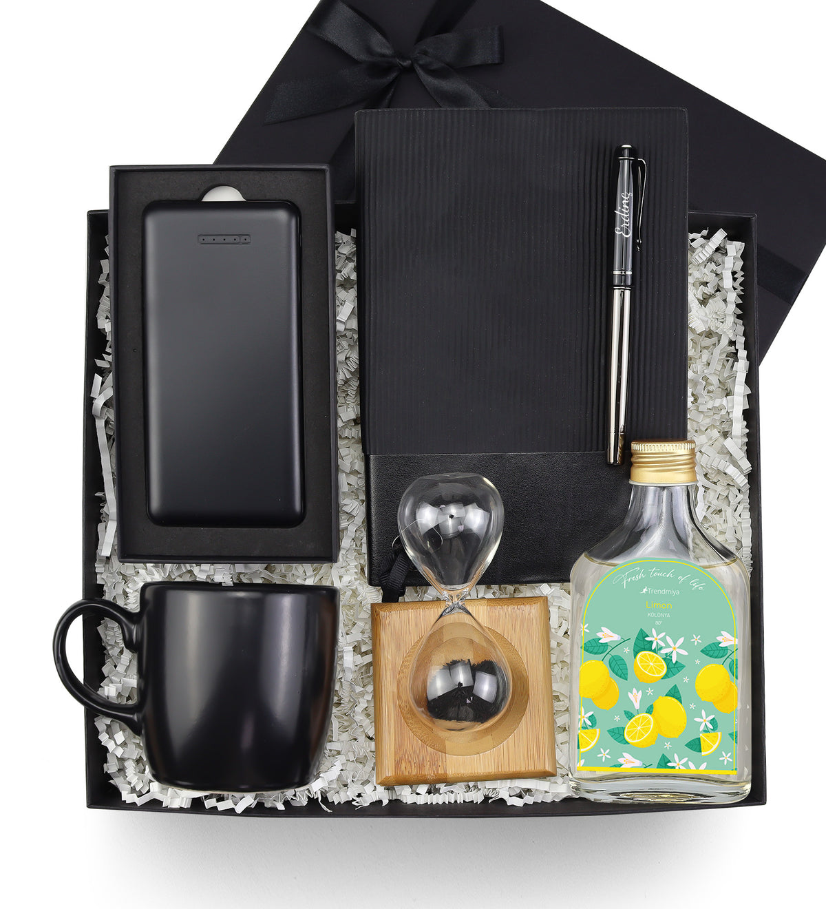 Powerbank & Kum Saati & Kupa & Kolonya & Kalem & Defter Hediye Seti