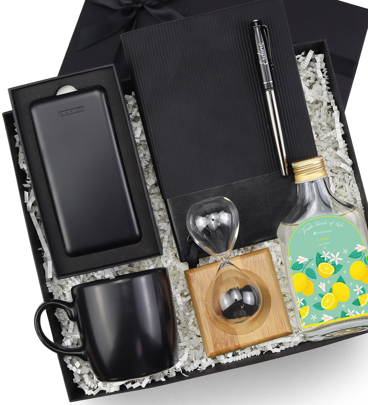 Powerbank & Kum Saati & Kupa & Kolonya & Kalem & Defter Hediye Seti