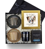 2 li Porselen Fincan & Rakle Mum & Çerçeve & Türk Kahvesi Hediye Seti