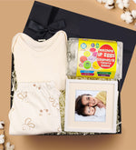 Tavşanlı Zıbın Takım & Paspartu Çerçeve & Geometrik Yumurta Eşleme Oyunu Yenidoğan Hediye Seti