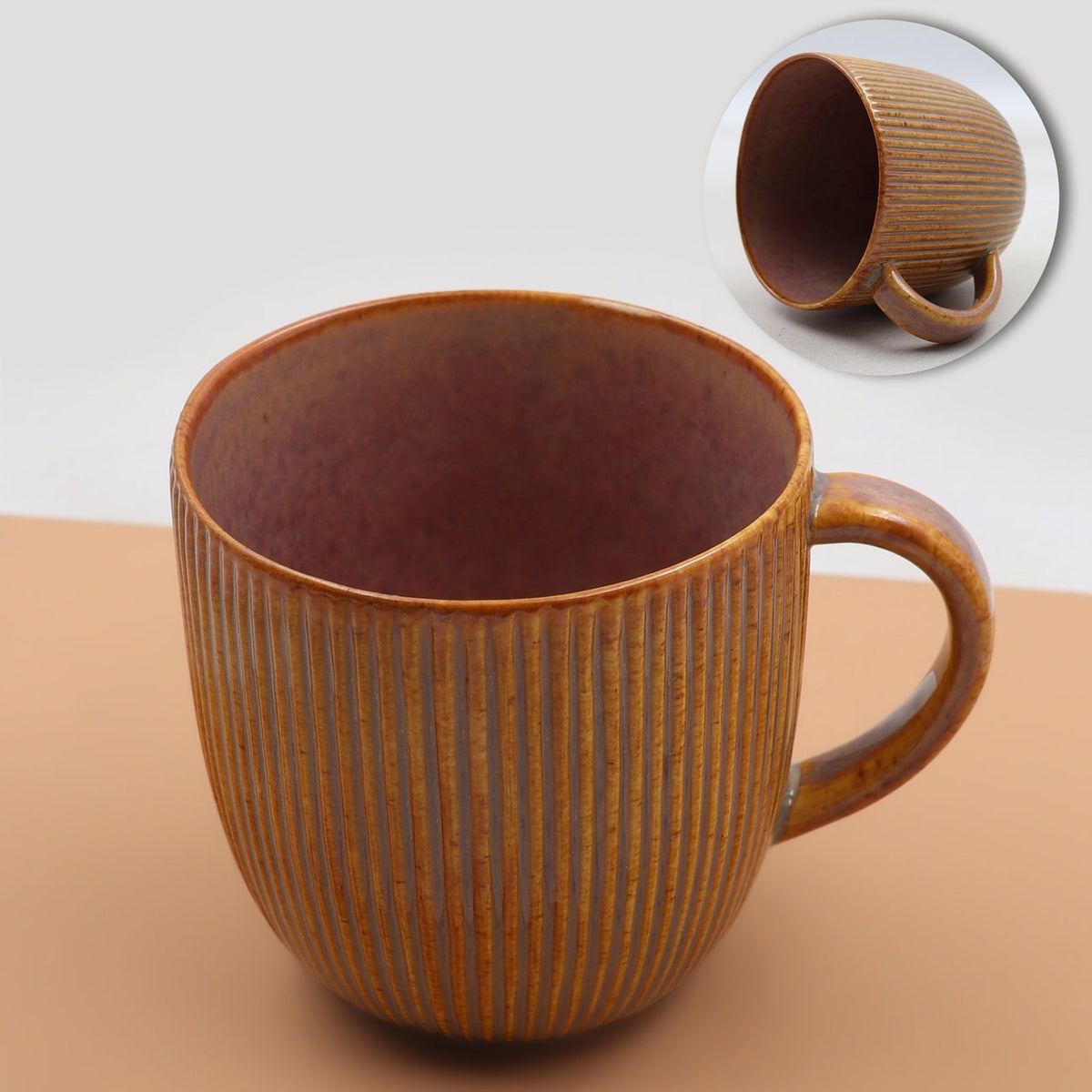 Kişiye Özel Kahverengi Defter & Mat Roller Kalem & Turuncu Çizgili Porselen Kupa & Alerya Guatemala Filtre Kahve Hediye Seti