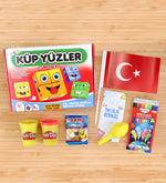 Küp Yüzler Oyunu & Bayrak & Balon & Haribo & Kuru Boya & Oyun Hamuru Hediye Seti