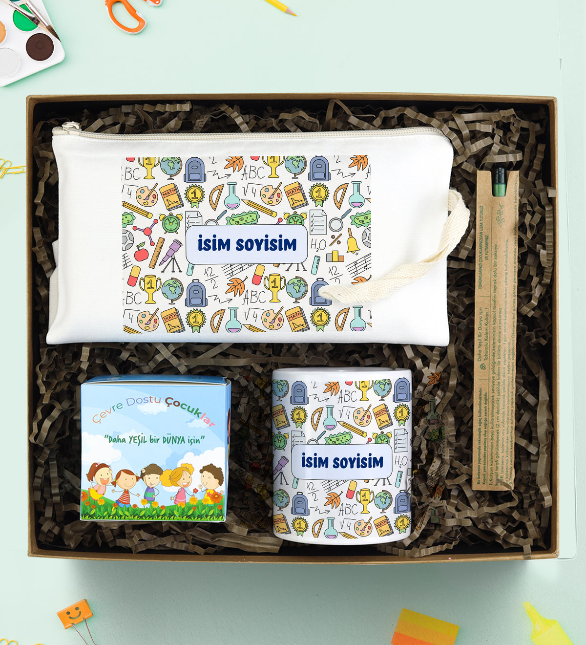 Ham Bez Kalemlik & Tohumlu Kalem & Bitki Dikim Kiti & Kişiye Özel Kalemlik Hediye Seti