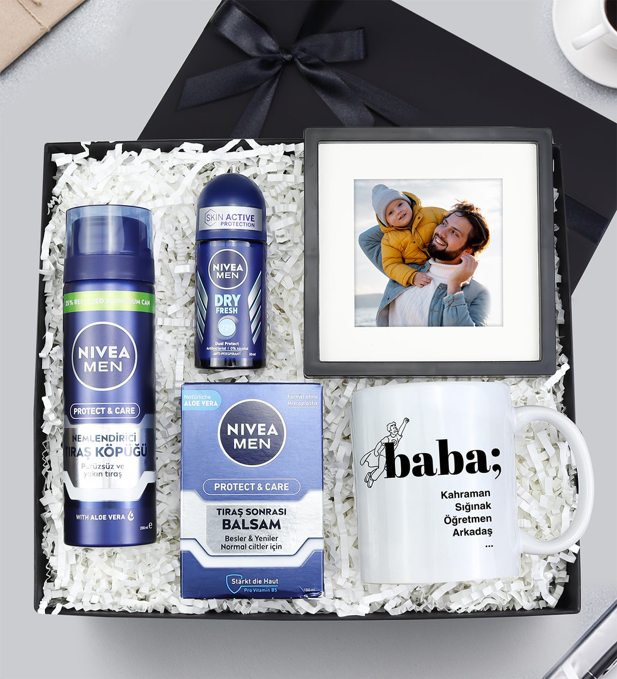 Baba Kupa & Nivea Balsam & Roll On & Tıraş Köpüğü & Paspartu Çerçeve