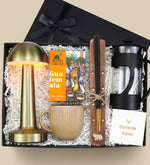 Gold Mantar Masa Lambası & Porselen Kupa & Çubuk Tütsü & Filtre Kahve & French Press Premium Hediye Seti