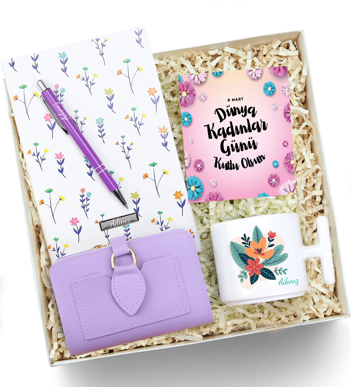 Kişiye Özel Defter & Kalem & Kupa & Cüzdan Hediye Seti