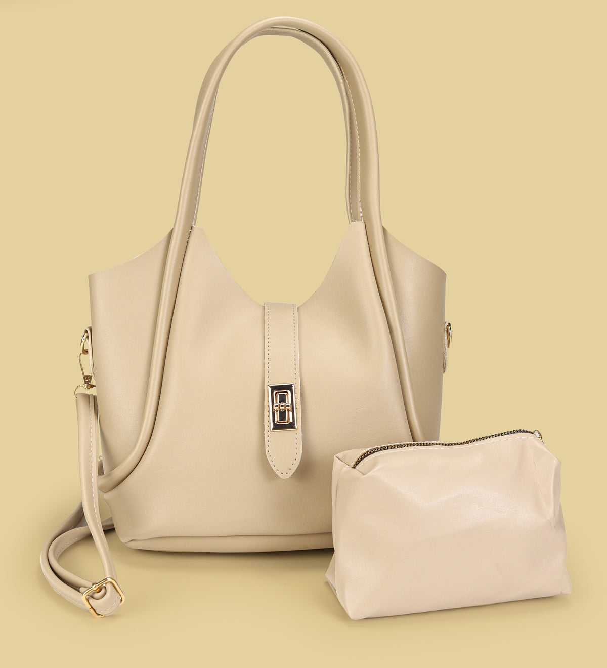 Bej Yavrulu Kadın Kol Çantası