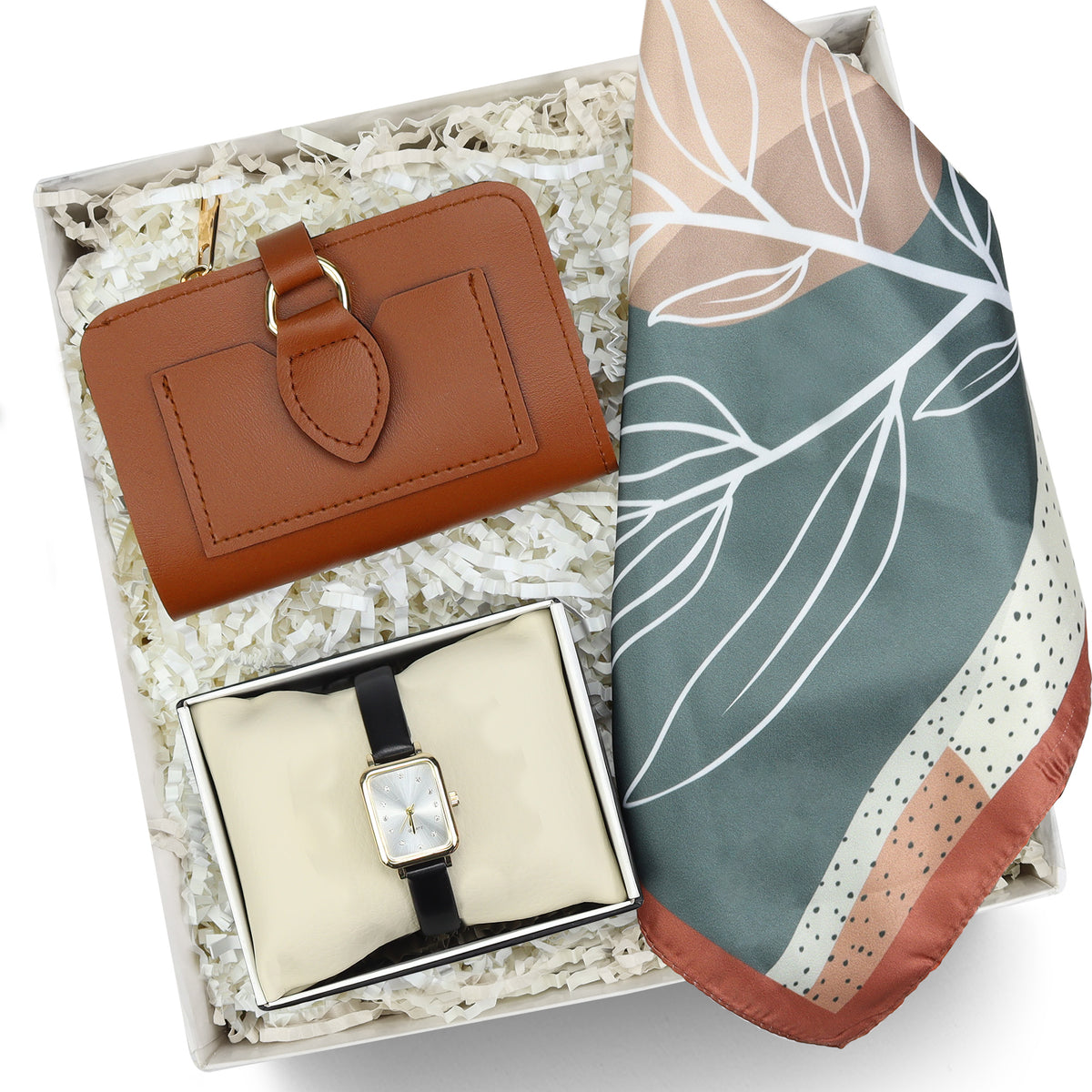 Kadın Saati & Fular & Cüzdan Hediye Seti