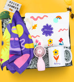 Kişiye Özel Bez Çanta & El Fanı & Kupa & Fular Yaz Seti