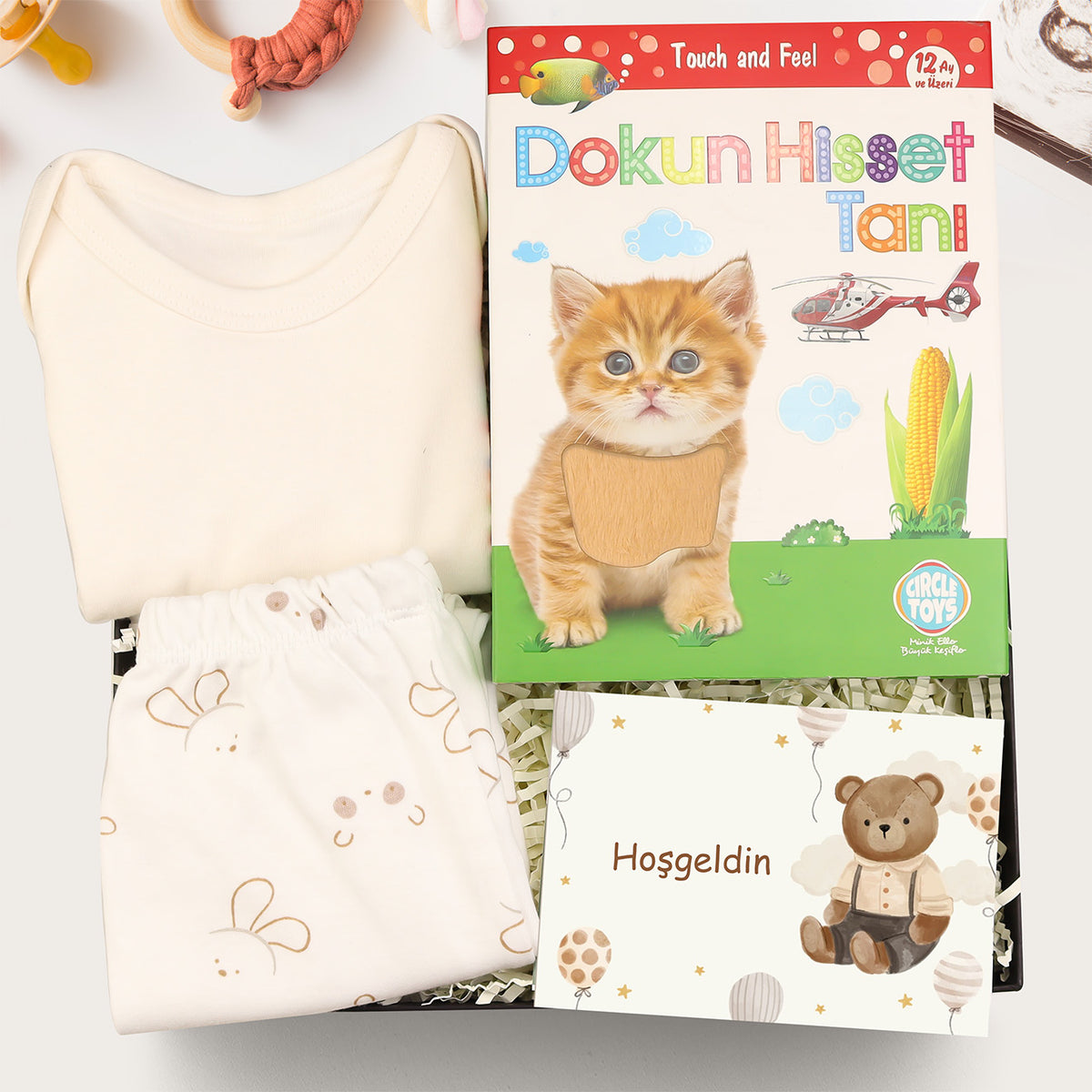 Dokun Hisset Tanı Oyunu & Yenidoğan Bebek Zıbını Hediye Seti