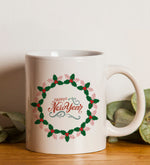 Mutlu Yıllar Kutusunda Baskılı Kupa & Siyah French Press & Alerya Yılbaşı Premium Filtre Kahve & Ahşap Zeminli Mini Çam Ağacı & Yılbaşı Temalı Metal Kutulu Mum