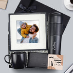 French Press Termos & 21x21 cm Paspartu Çerçeve & C146-1 Hakiki Deri Cüzdan & Siyah Kupa