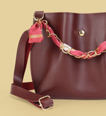 Fularlı Bordo Kadın Çanta