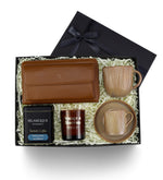 Mum & Fincan & Kupa & Deri Cüzdan & Türk Kahvesi Premium Hediye Seti