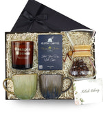 Karaf & 2'li Porselen Kupa & Alerya Kahve & Bardak Mum Çiftlere Premium Hediye Seti