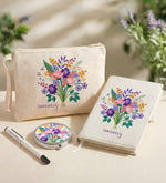 Kişiye Özel Canvas Defter Bez Çanta Ayna Kalem Kadına Hediye Seti