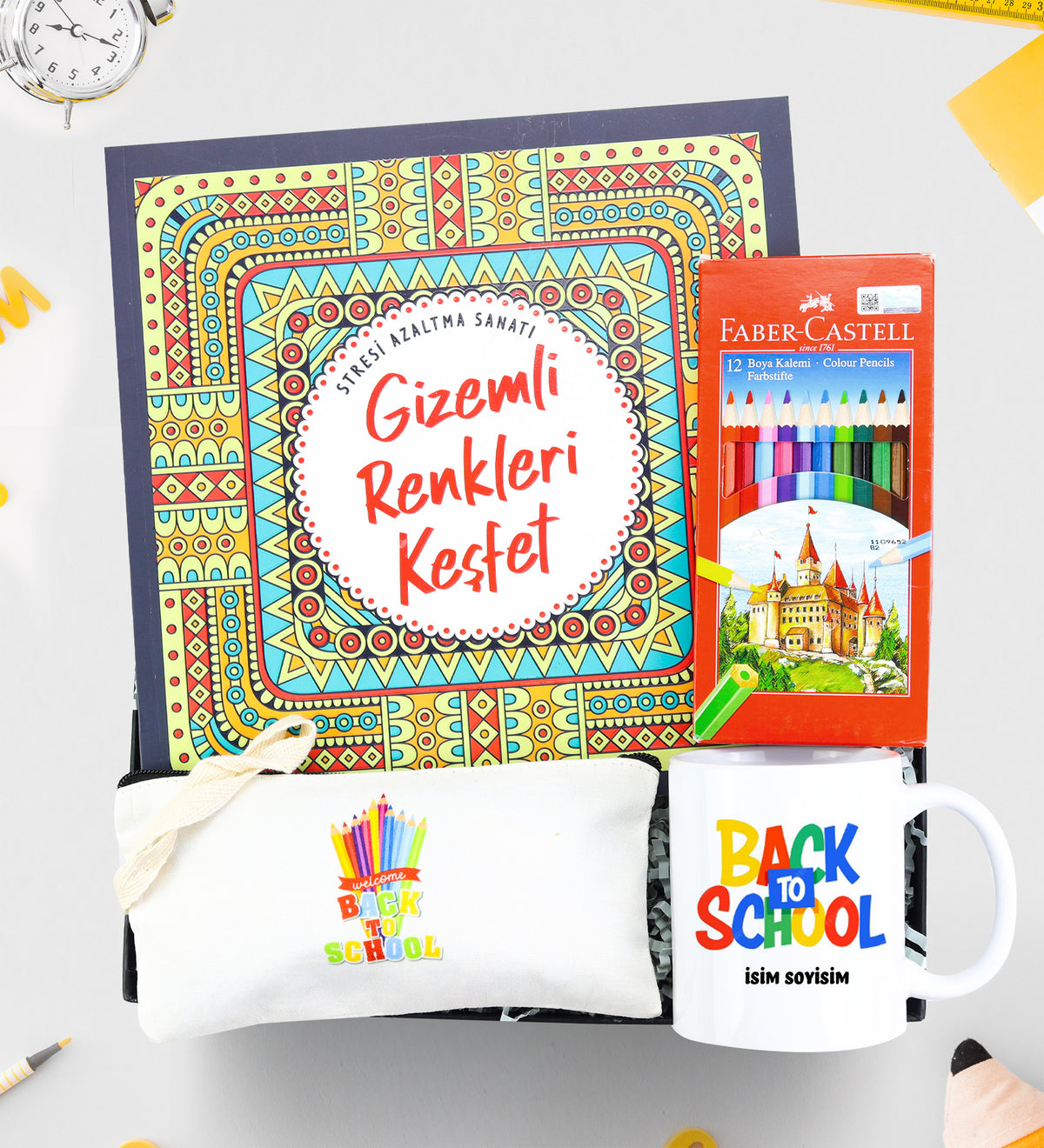 Mandala & Faber Castell Boya Kalemi & Kalemlik & Kupa Hediye Seti