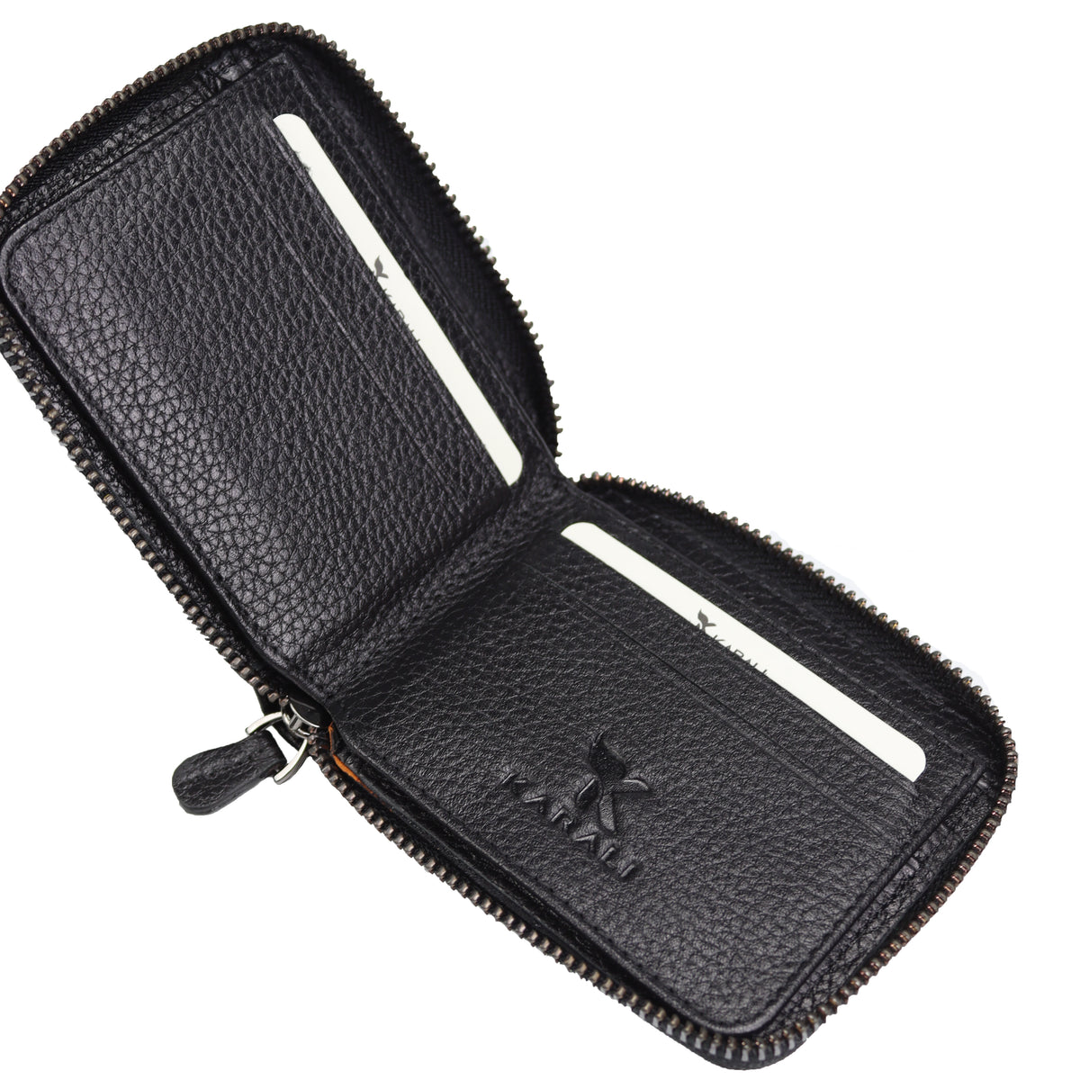 Hakiki Deri Fermuarlı Siyah Cüzdan