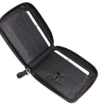 Hakiki Deri Fermuarlı Siyah Cüzdan