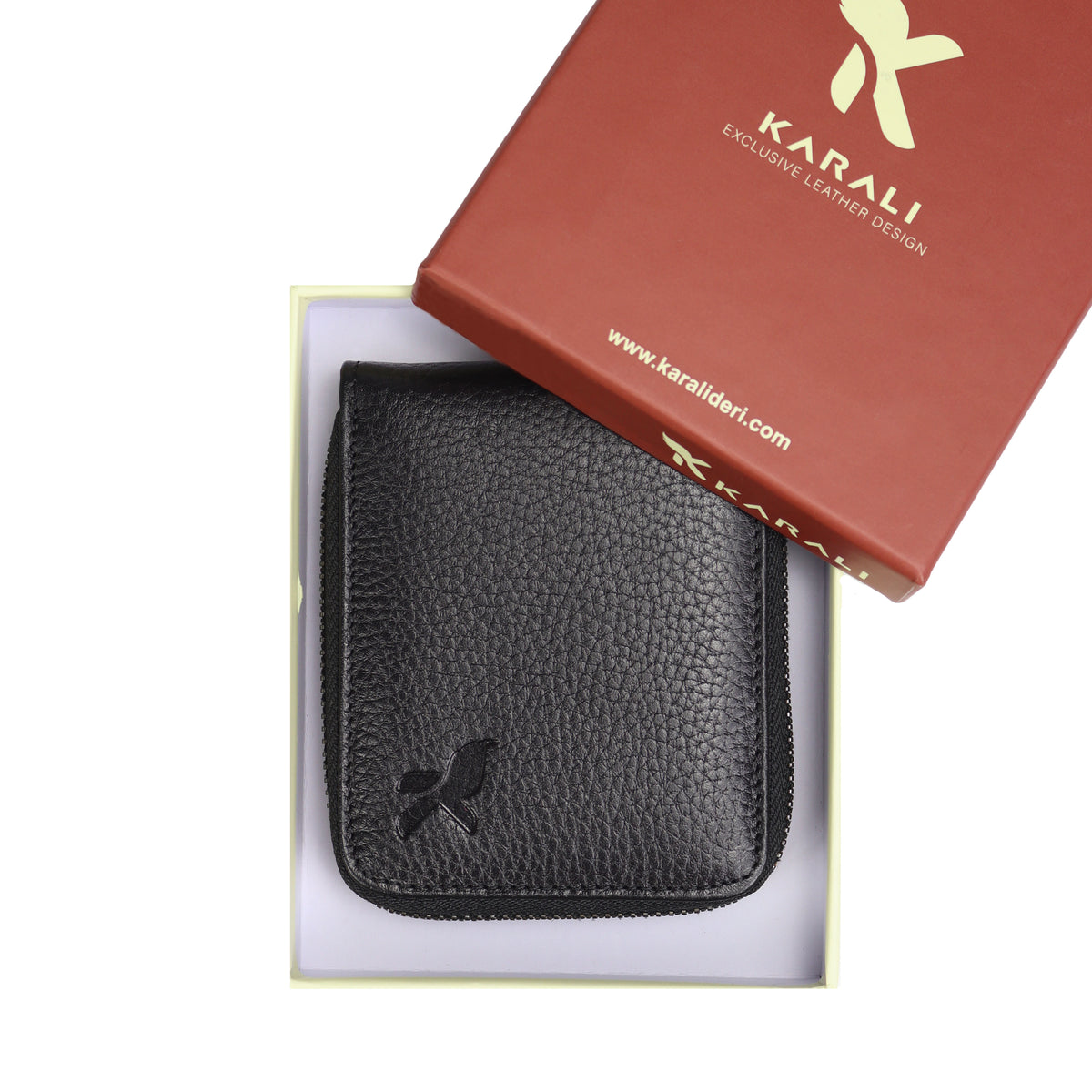 Hakiki Deri Fermuarlı Siyah Cüzdan