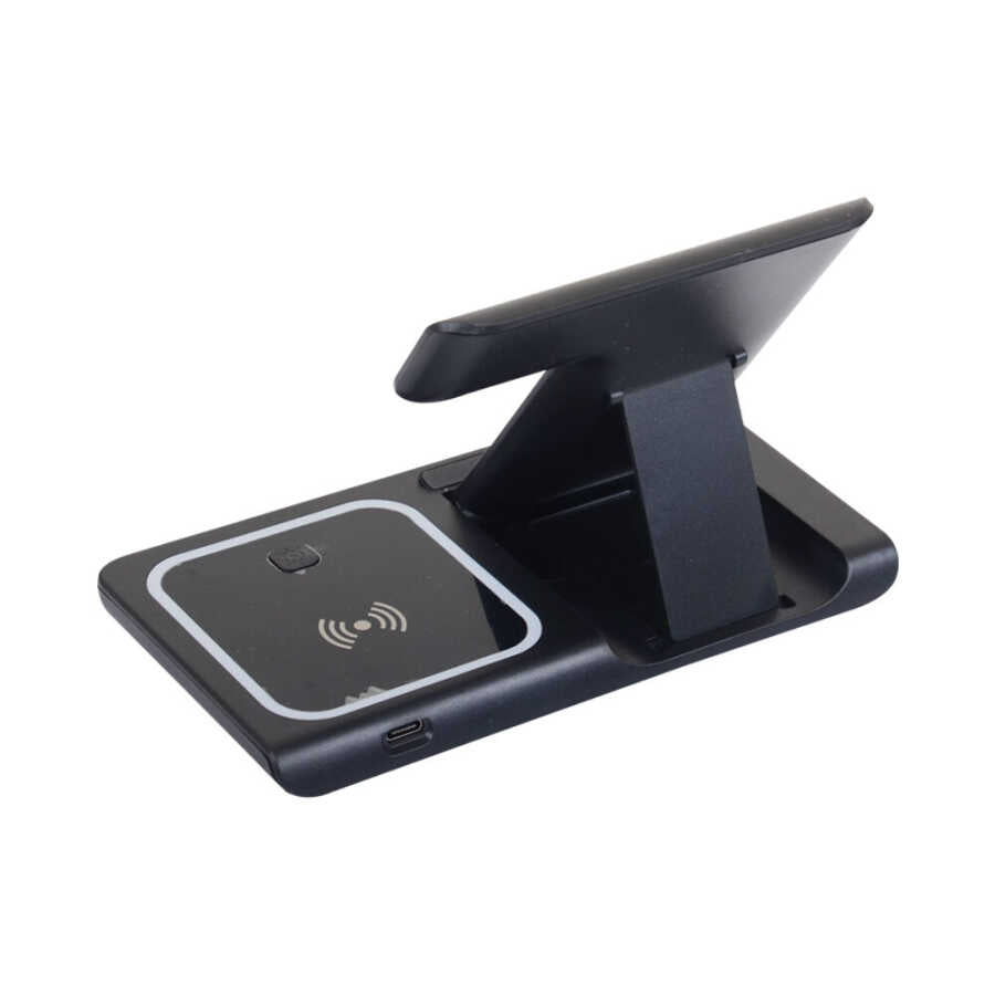 Masa Üstü Şarj Standı & Godiva Napoliten Çikolata & Selamlıque & Siyah Kupa & Sukulent Premium Hediye Seti