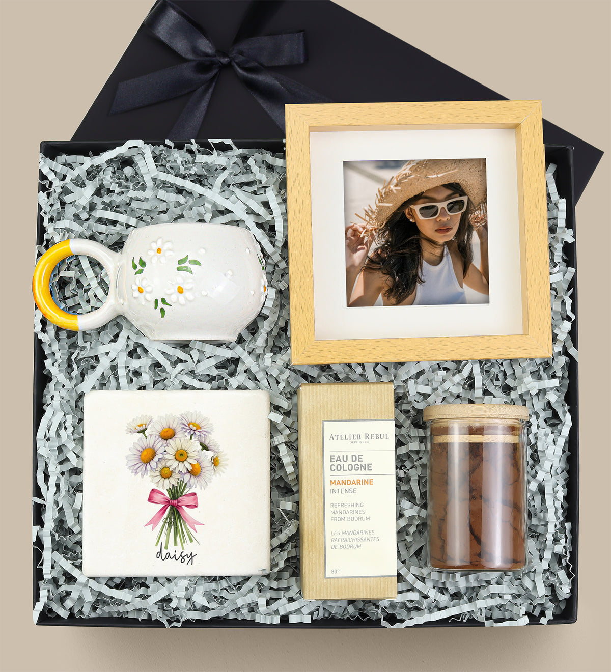 El Yapımı Kupa & Çerçeve & Taş Bardak Altlığı & Atelier Rebul Kolonya & Türk Kahvesi Hediye Seti