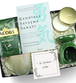 Filtre Kahve & Kupa & Mum & Buhurdanlık & Kendinle Savaşma Sanatı Kitabı Premium Hediye Seti