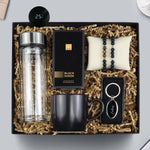 Dereceli Cam Matara & Avon Black Suede Parfüm & Anahtarlık & 2'li Bileklik & Siyah Kupa