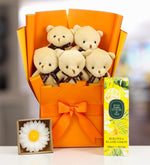 Ayıcık Buketi & Kolonya & Mum Hediye Seti