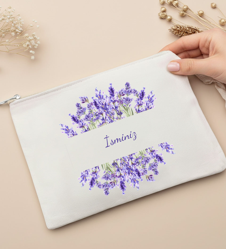 Kişiye Özel Lavanta Tasarım Bez Çanta