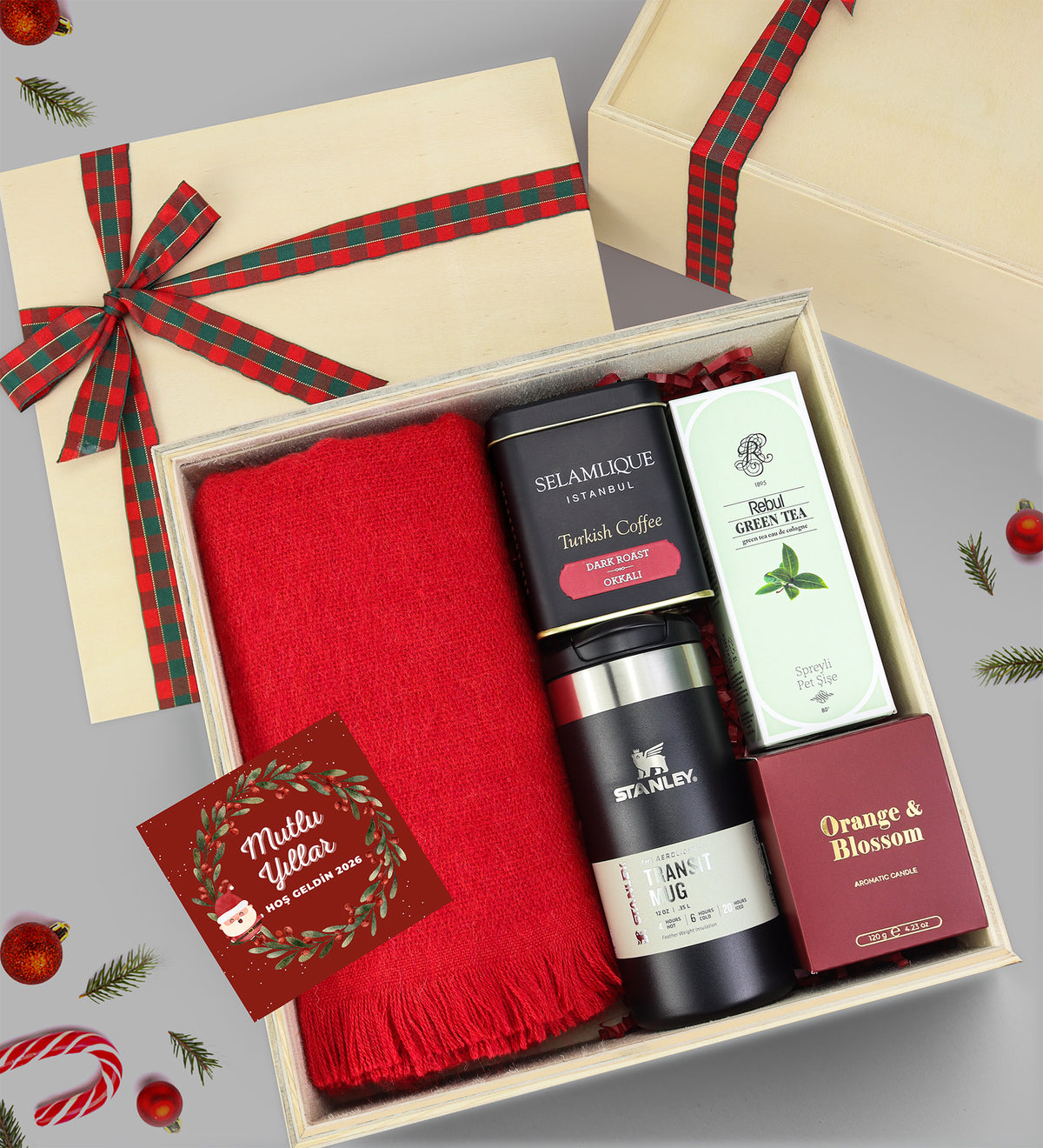 0,35L Stanley & Kalın Şal & Rebul Kolonya & Rakle Mum & Selamlıque Hediye Seti