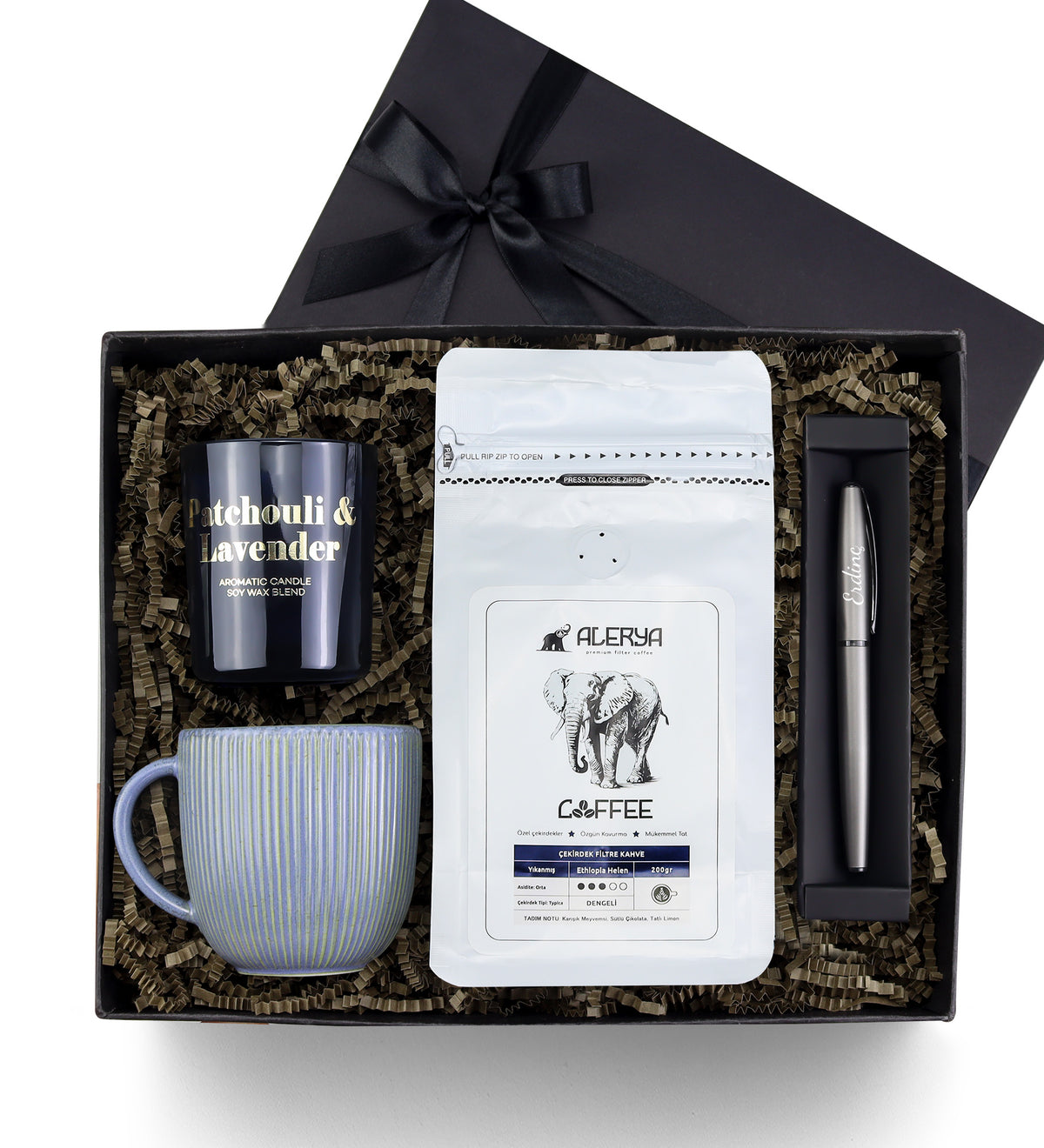 Mum & Kupa & 200gr Filtre Kahve & Kalem Premium Hediye Seti