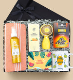 Peştemal & Yves Rocher Vücut Güneş Spreyi & Rebul Kolonya & Bitki Çayı & Kupa Bardak & El Fanı Hediye Seti