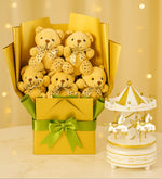 Ayıcık Buketi & Atlı Karınca Müzik Kutusu Hediye Seti