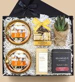 Godiva Çikolata & 2li Fincan & Atelier Rebul Kolonya & Selamlıque Türk Kahvesi & Canlı Sukulent Çiçek Premium Hediye Seti