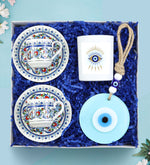 2 Adet Fincan & Duvar Süsü & Mum Geleneksel Motifli Hediye Seti