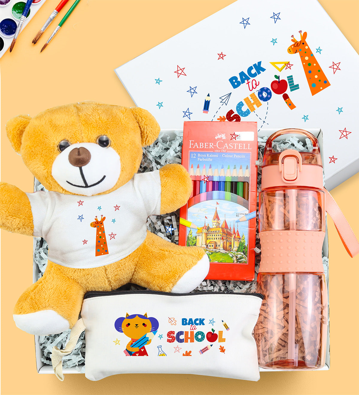 Ayıcık & Kuru Boya & Matara & Kalemlik Hediye Seti