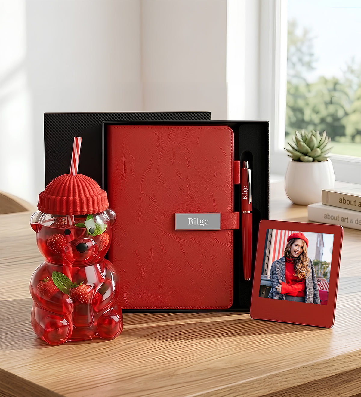 Defter Kalem Seti Ayıcık Bardak İnstagram Çerçeve Hediye Seti