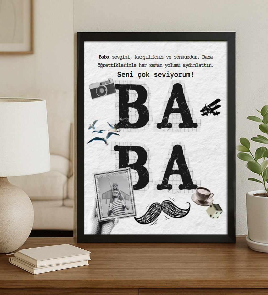 Babalar Gününe Özel A4 Siyah Çerçeve