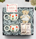 2'li El Yapımı Kupa & Ayıcık Anahtarlık & 2'li Tek İçimlik Mehmet Efendi Türk Kahvesi Hediye