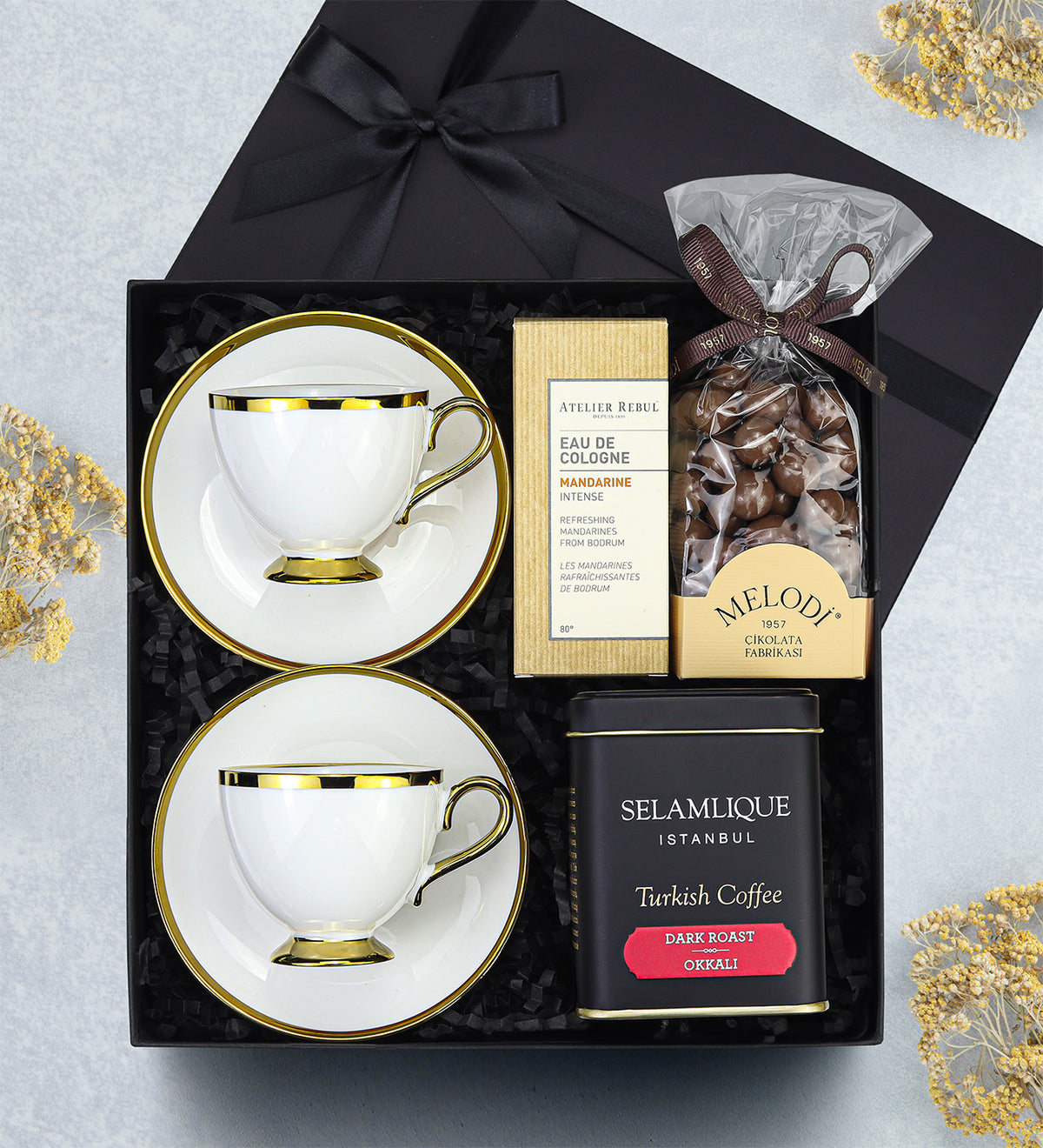 Porselen Fincan Ateiler Rebul Selamlıque Kahve Melodi Çikolata Bayram Hediye Seti