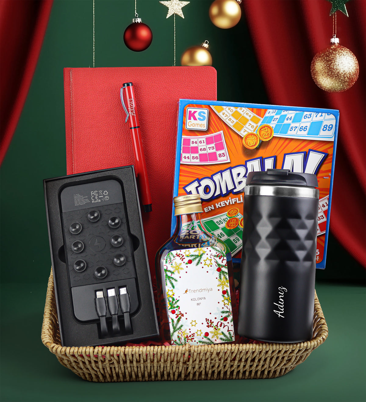 Ajanda & Kalem & Tombala & Powerbank & Termos & Kolonya Hediye Seti