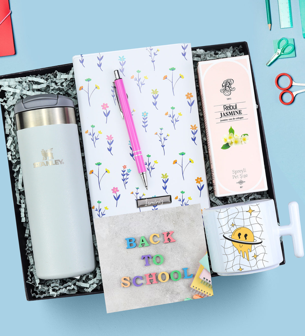Stanley Termos & Defter & Kalem & Kupa & Rebul Kolonya Okula Dönüş Hediye Seti