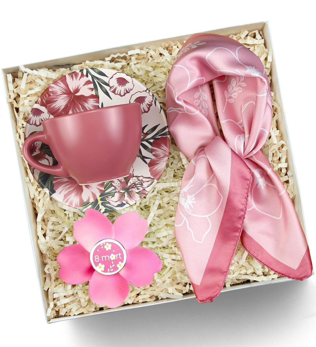 Özel Tasarım El Kremi & Fular & Fincan Hediye Seti