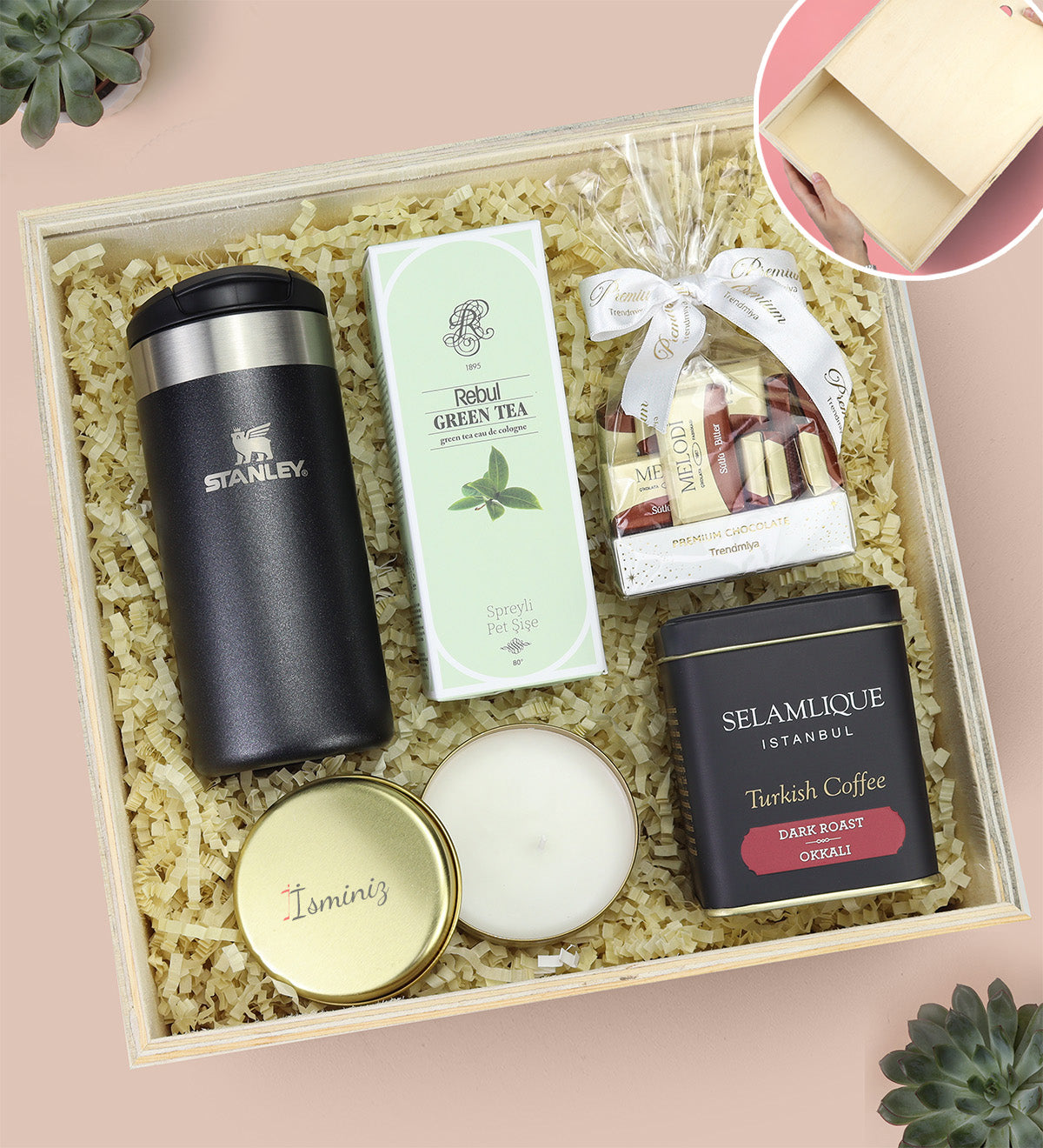 Termos & Çikolata & Türk Kahvesi & Mum & Kolonya Hediye Seti