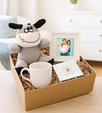 Eşek Peluş Oyuncak & Paspartu Çerçeve & Beyaz Kupa Hediye Seti