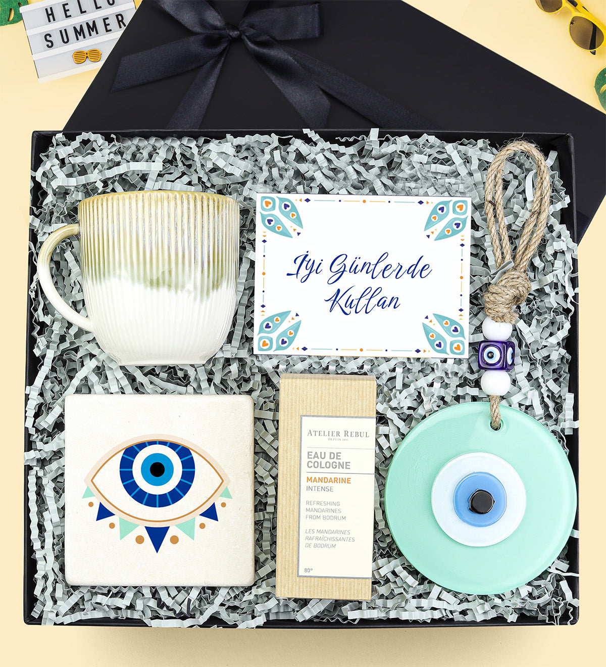 Taş Bardak Altlığı & Duvar Süsü & Kupa & Atelier Rebul Premium Kolonya Hediye Seti