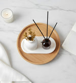 Dekoratif Standlı Alçı Vazo Biblo & Oda Kokusu Seti