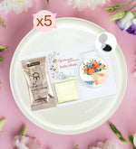 5 Adet Öğretmenler Günü Kartında Mehmet Efendi Tek İçimlik Türk Kahvesi & Melodi Çikolata & Ayna Hediye Seti